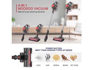 MOOSOO Cordless Vacuum 4-in-1 Stick Vacuum Cleaner for Carpet Hard Floor Pet Hair - Red MOOSOO Cordless Vacuum 4-in-1 Stick Vacuum Cleaner for Carpet Hard Floor Pet Hair - Red