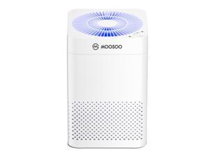 MOOSOO Air Purifier for Home Bedroom with H13 Ture Filter With 4-Stages Filtration and Air Quality Sensor, Ultra-Quiet Air Cleaner with Fragrance Sponge - AC04
