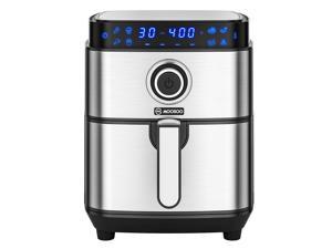 MOOSOO 5 Quart Air Fryer Oven with Digital Touchscreen, 8 Preset Cooking Modes, Stainless Steel Air Fryer, Silver, MA13