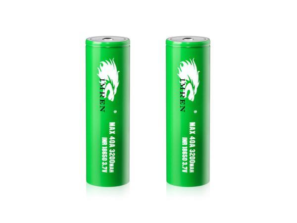 IMREN 18650 3200mAh 40A Rechargeable Lithium Battery (2PCS/Pack)