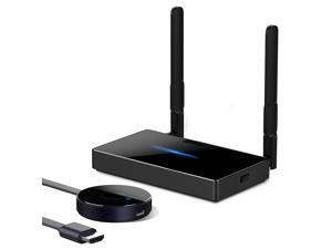 Synvisus Wireless HDMI Transmitter and Receiver, Wireless HDMI Extender Adapter Dongle 2.4/5GHz 98FT/30M Stream 4K@30Hz Video/Audio from Laptop/PC/Smartphone to HDTV/Projector, Miracast Airplay DLNA Synvisus Wireless HDMI Transmitter and Receiver, Wireless HDMI Extender Adapter Dongle 2.4/5GHz 98FT/30M Stream 4K@30Hz Video/Audio from Laptop/PC/Smartphone to HDTV/Projector, Miracast Airplay DLNA