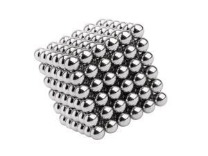DOTSOG 216 pcs 5mm Magnetic Balls Multicolored Large Cube Building Blocks Sculpture Educational Game Fun Office Toy Intelligence Development Stress Relief Imagination Gift (color : Silver )