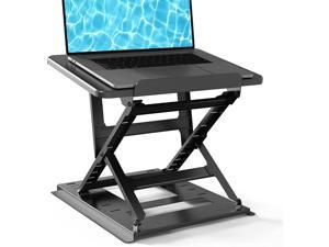 Adjustable Laptop Stand for Desk - Easy to Sit or Stand with 9 Adjustable Angles, Laptop Riser Reduces Neck Pain, Fits 15.6 Inch Laptop & Notebook, Height Adjustable Computer & Tablet Riser