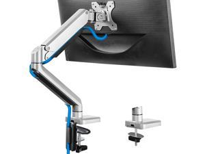 17-32" Single Monitor Desk Mount Stand, Heavy Duty Articulating Gas Spring Monitor VESA Arm with Clamp and Grommet Base, Fits for Computer Monitor 17 to 32 inch, Holds up to 17.6 lbs