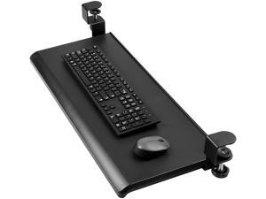 Keyboard Tray Under Desk with C Clamp-Large Size, Steady Slide Keyboard Stand, No Screw into Desk, Perfect for Home or Office