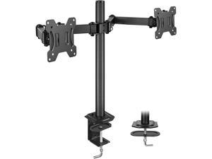 HUANUO Dual Monitor Stand Mount, Heavy Duty Fully Adjustable Monitor Desk Mount for 13-27 inch Screens, VESA Mount with C Clamp, Each Arm Holds 4.4 to 17.6lbs