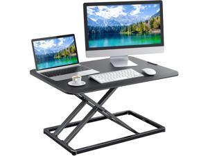 Standing Desk Converter Height Adjustable Sit to Stand Desktop Desk Gas Spring Riser, Perfect Workstation 28.5 inches for Laptop & Computer Monitors by HUANUO