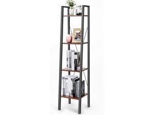 4-Tier Bookshelf, Industrial Ladder Shelf, Multipurpose Organizer Rack, Plant Flower Stand for Living Room, Home, Balcony, Office, Bedroom