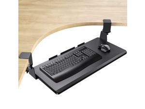 MONINXS Keyboard Tray Under DeskSlide Out Computer Keyboard  Mouse Tray Tray with 45 Adjustable C Clamp for L Shaped Desk