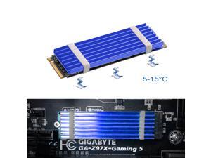 M.2 SSD Cooler Heatsinks, NVMe Aluminum Heatsinks for M.2 2280mm SSD with 2 Silicone Thermal Pads, Blue