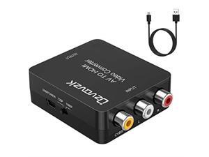 AV to HDMI Converter,Ozvavzk 1080P RCA Composite CVBS to HDMI Video Audio Converter Adapter with USB Charge Cable Support PAL/NTSC Compatible with PC Xbox PS4 TV STB VCR Camera DVD (Black) AV to HDMI Converter,Ozvavzk 1080P RCA Composite CVBS to HDMI Video Audio Converter Adapter with USB Charge Cable Support PAL/NTSC Compatible with PC Xbox PS4 TV STB VCR Camera DVD (Black)