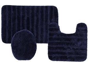 Mohawk Home Bath Rug Set, 20x30, 20x20 Contour and Universal Toliet Lid Cover, Navy Mohawk Home Bath Rug Set, 20x30, 20x20 Contour and Universal Toliet Lid Cover, Navy