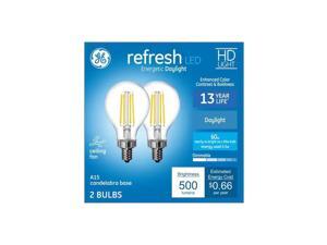Ge refresh 60 watt equivalent A15 Daylight Dimmable LED Light bulb Candelabra base (2 pack) Ge refresh 60 watt equivalent A15 Daylight Dimmable LED Light bulb Candelabra base (2 pack)
