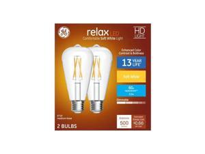 GE relax LED Vintage 60 watt equivalent ST19 Soft White Dimmable Decorative Light Bulb (2-Pack) GE relax LED Vintage 60 watt equivalent ST19 Soft White Dimmable Decorative Light Bulb (2-Pack)