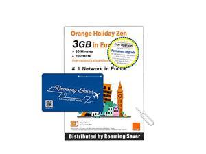 Orange Holiday Europe - 8GB Internet Data in 4G/LTE (currently 12GB promotion until Oct 31st 2021) + 30mn + 200 Texts from 30 Countries in Europe to Any Country Worldwid