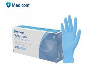 Medicom Nitrile Disposable Gloves, Gloves Latex Free, Powder Free Gloves, 100 PCS M Size, Blue