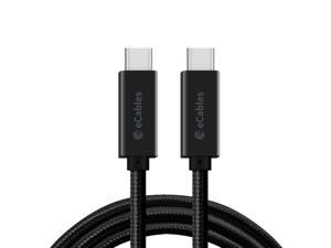 eCables USB-C to USB-C 100W Premium Fast Charging Cable Braided, Black 3 ft.
