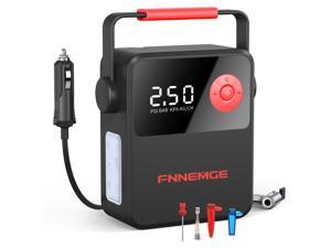 FNNEMGE 150PSI Air Compressor, Tire Inflator uses 120W Copper Motor,DC 12V Auto Tire Pump with LED Light, Digital Air Pump for Car Tires, Bicycles and Other Inflatables FNNEMGE 150PSI Air Compressor, Tire Inflator uses 120W Copper Motor,DC 12V Auto Tire Pump with LED Light, Digital Air Pump for Car Tires, Bicycles and Other Inflatables