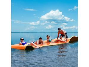 Giantex 3-Layer Floating Water Pad 12' x 6' Floating Oasis Foam Mat Orange