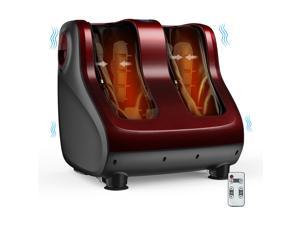 Giantex Shiatsu Foot & Calf Massager W/ Compression Kneading Heating & Vibrating Red