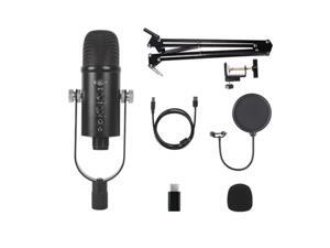 USB Condenser Microphone Set Home Computer Recording Game High Sampling Noise Reduction Monitor Wired Microphone USB Condenser Microphone Set Home Computer Recording Game High Sampling Noise Reduction Monitor Wired Microphone
