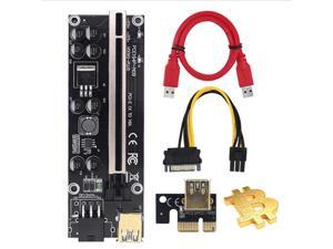 PCI-E Riser for Bitcoin/Litecoin/ETH Coin PCle VER009S Plus 1X to 16X Riser Adapter Card with USB 3.0 Cable - 3 Packs PCI-E Riser for Bitcoin/Litecoin/ETH Coin PCle VER009S Plus 1X to 16X Riser Adapter Card with USB 3.0 Cable - 3 Packs