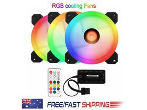 FRCOLOR 3 Fans Computer Case Fan 120mm RGB Colorful PC CPU Cooling Fan Cooler Silent High Airflow with RGB Controller - Black FRCOLOR 3 Fans Computer Case Fan 120mm RGB Colorful PC CPU Cooling Fan Cooler Silent High Airflow with RGB Controller - Black