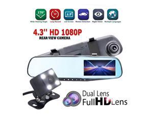 FRCOLOR Advanced Reversing Dual Driving Recorder 1080P HD Dual Lens 170° Wide Angle Dual Lens Vehicle 4.3 Inch LCD Dashboard DVR Camera With Gravity Sensor And Super Night Vision FRCOLOR Advanced Reversing Dual Driving Recorder 1080P HD Dual Lens 170° Wide Angle Dual Lens Vehicle 4.3 Inch LCD Dashboard DVR Camera With Gravity Sensor And Super Night Vision
