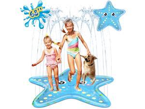 iBaseToy Splash Pad Sprinkler for Kids, 68" Starfish Splash Play Mat Inflatable Paddling Pad for Summer Outdoor Backyard Lawn, Tropical Sprinkler Pad Water Toy for Children Infants Toddlers Boys Girls iBaseToy Splash Pad Sprinkler for Kids, 68" Starfish Splash Play Mat Inflatable Paddling Pad for Summer Outdoor Backyard Lawn, Tropical Sprinkler Pad Water Toy for Children Infants Toddlers Boys Girls