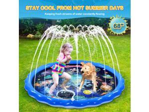 iBaseToy Splash Pad Sprinkler for Kids Toddlers, 68" Inflatable Splash Play Mat with Planet Pattern, Outdoor Water Toys Sprinkler Pool Splash Pool for Boys Girls Fun Backyard Sprinkler Splash Pad iBaseToy Splash Pad Sprinkler for Kids Toddlers, 68" Inflatable Splash Play Mat with Planet Pattern, Outdoor Water Toys Sprinkler Pool Splash Pool for Boys Girls Fun Backyard Sprinkler Splash Pad