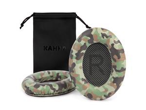 KAHHA Ear Pads,Replacement earpads Compatible with Bose QC25/QC35/QC35II Headphones Ear Cushions with Noise Isolation Memory Foam/ ECO Protein Leather(1 Pair,Camo Green)