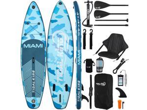 Tidal King Miami 10' 6" x 31'' x 6'' Inflatable Stand Up Paddle Board, Premium SUP Accessories & Kayak Seat(SUP/KAYAK)