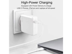 Mac Book Pro Charger 61W USB Type C Power Adapter Compatible with MacBook Pro 13 Inch / MacBook Air 2018 2019 Included USB-C Charge Cable (6.56ft/2m)