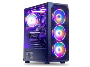 MXZ Gaming PC Computer AMD Ryzen 5 5500 3.6GHz,GeForce  RTX 4060 ,16GB(8G*2) DDR4 3200,NVME 1 TB SSD, 6RGB Fans, WIFI & Win 11 Pro Ready, Gamer Desktop Computer (R5 5500|RTX4060)