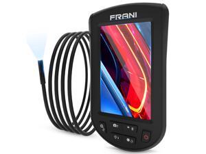 Frani Borescope Inspection Camera with Light IP67 Waterproof Snake Endoscope Camera 4.3 Inch LCD Screen