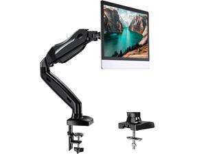 Single Monitor Mount - Articulating Gas Spring Monitor Arm, Adjustable Monitor Stand, Vesa Mount with Clamp and Grommet Base - Fits 17 to 30 Inch LCD Computer Monitors 4.4 to 14.3lbs