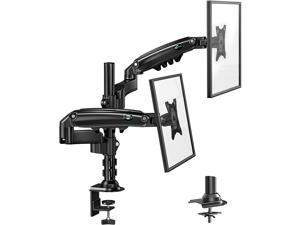Pipishell Dual Monitor Stand - Height Adjustable Gas Spring Double Arm Monitor Mount Desk Stand Fits Two 17 to 32 inch Screens with Clamp, Grommet Mounting Base, Each Arm Holds up to 19.8lbs