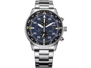 Citizen Eco-Drive Pilot Men's Chronograph Luxury Business Stainless Steel Strap Calendar Quartz Watch