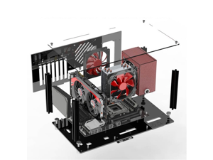 DIY acrylic ATX computer case compatible with Micro-ATX MATX motherboard, stackable open, fully transparent desktop computer game case, open, transparent, desktop, computer layout kit,(With cover) DIY acrylic ATX computer case compatible with Micro-ATX MATX motherboard, stackable open, fully transparent desktop computer game case, open, transparent, desktop, computer layout kit,(With cover)