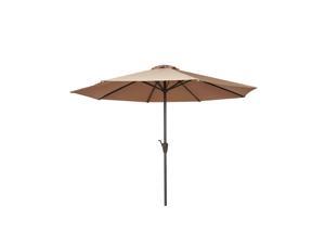 JEAOUIA 2.7m Garden Parasol Beach Umbrella Outdoor Sun Shade with crank handle and 8-rib Garden Canopy for Outdoor, Patio, Beach and Pool