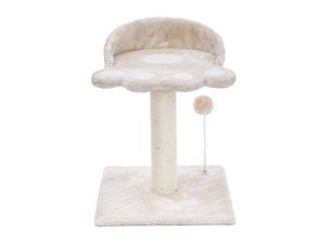 Poils bebe Cat Scratching Post and Tree, Carpeted Natural Sisal Tower with Platform and Plush Ball Cat Furniture Made for Kitten and Small Cat