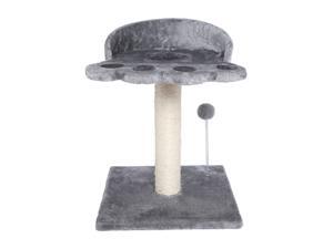 Poils bebe Cat Scratching Post and Tree, Carpeted Natural Sisal Tower with Platform and Plush Ball Cat Furniture Made for Kitten and Small Cat