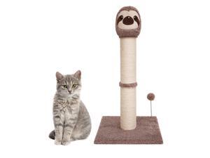 Poils bebe Cat Scratching Post, 30.3’’ Tall Alpaca Scratcher Cat Furniture with Spring Ball for Indoor Cats and Kittens Handmade Cat Tower Wrapped by Natural Sisal Ropes