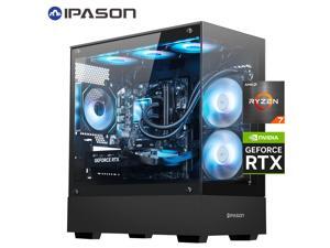 IPASON Gaming Desktop PC , Ryzen7 9700X, Geforce RTX 5060 8G ,MSI B650M 32GB DDR5 1TB NVMe SSD, 650W GOLD PSU, Wi-Fi,Liquid Cooler,ARGB Fans , Windows 11  ,Prebuilt Gaming Pc New compute