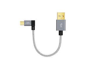 short angle micro usb cable, cablecreation right angle usb a to micro usb charging data cord, compatible with ps4, roku tv stick, chromecast, power bank, 15cm, space gray, aluminiu