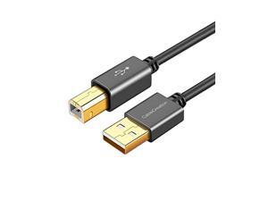 cablecreation usb printer cable, usb 2.0 a male to b male scanner cord, compatible with hp, cannon, brother, dell, xerox, samsung and more, 10 ft, aluminium case, black cablecreation usb printer cable, usb 2.0 a male to b male scanner cord, compatible with hp, cannon, brother, dell, xerox, samsung and more, 10 ft, aluminium case, black