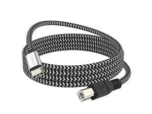 moswag 3.28ft/1m type c to usb b cable nylon braided usb c midi cable printer scanner cord with metal connector compatible with aio, hp, canon, samsung printers and more