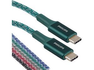philips 6 in. 2 pack usb type c cable, usb-c to usb-c emerald braided fast charging cable, compatible with ipad pro, macbook pro, samsung galaxy s21/s10/s9/plus, google pixel 5/c/3 philips 6 in. 2 pack usb type c cable, usb-c to usb-c emerald braided fast charging cable, compatible with ipad pro, macbook pro, samsung galaxy s21/s10/s9/plus, google pixel 5/c/3