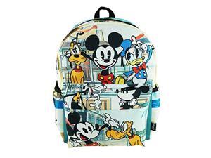 mickey mouse deluxe oversize print large 16" backpack with laptop compartment - a19757 mickey mouse deluxe oversize print large 16" backpack with laptop compartment - a19757