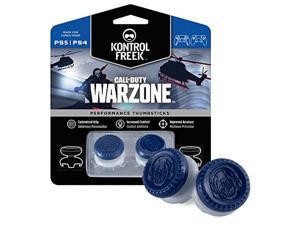 kontrolfreek call of duty: warzone performance thumbsticks for playstation 4 (ps4) and playstation 5 (ps5) | 2 high-rise, hybrid| blue/gray